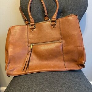 Elegant Tan Leather Tote Bag